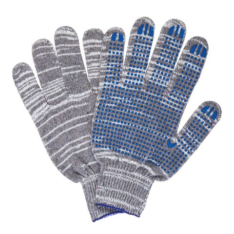 Перчатки хлопчатобумажные, КОМПЛЕКТ 5 ПАР, 10 класс, 50-52 г, 133 текс, ПВХ-точка, LAIMA ЛЮКС 2, СЕРЫЕ, 604474 Перчатки хлопчатобумажные, КОМПЛЕКТ 5 ПАР, 10 класс, 50-52 г, 133 текс, ПВХ-точка, LAIMA ЛЮКС 2, СЕРЫЕ, 604474