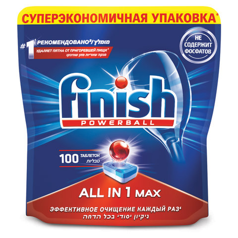 Таблетки для посудомоечных машин 100 шт., FINISH All in 1, 95989, 3065326