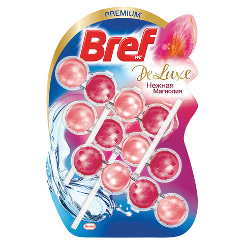 Освежитель WC (для туалета) твердый 3х50 г БРЕФ De Luxe, Нежная магнолия, 17258 Освежитель WC (для туалета) твердый 3х50 г БРЕФ De Luxe, Нежная магнолия, 17258