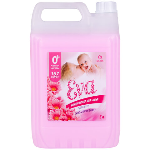 Кондиционер-ополаскиватель для белья 5 л GRASS EVA sensitive, концентрированный, 125376 Кондиционер-ополаскиватель для белья 5 л GRASS EVA sensitive, концентрированный, 125376