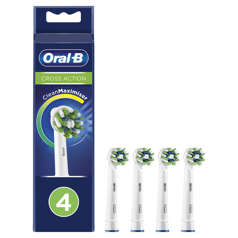 Насадки для электрической зубной щетки КОМПЛЕКТ 4 шт. ORAL-B Орал-би Cross Action EB50RX, 80348194