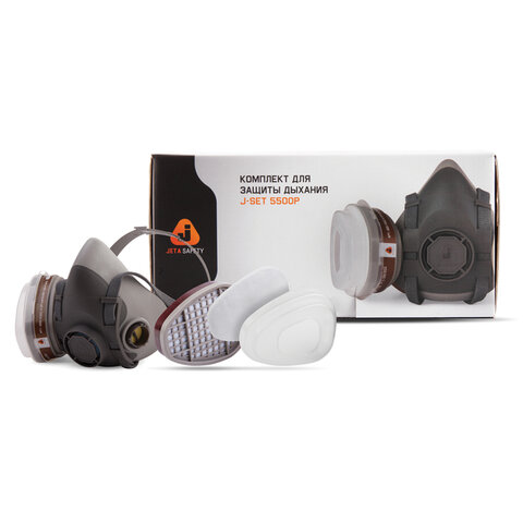 Комплект защитный Jeta Safety 5500P перчатки, полумаска, фильтр, предфильтр, держатель, размер М, J-SET5500P-M