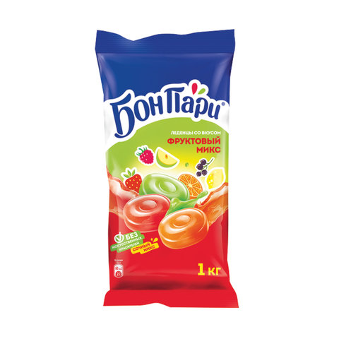 Леденцы БОН ПАРИ Фруктовый Микс, ассорти 6 вкусов, 1 кг, 11625459 Леденцы БОН ПАРИ Фруктовый Микс, ассорти 6 вкусов, 1 кг, 11625459