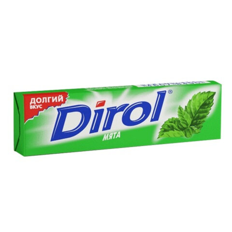 Жевательная резинка DIROL Мята, 10 подушечек, 13,6 г, 26110