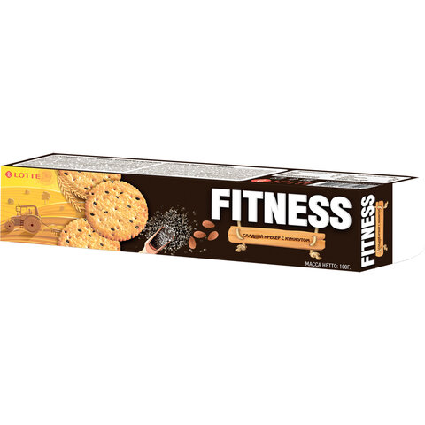 Печенье-крекер LOTTE Fitness, сладкие, с кунжутом, в картонной упаковке, 100 г Печенье-крекер LOTTE Fitness, сладкие, с кунжутом, в картонной упаковке, 100 г