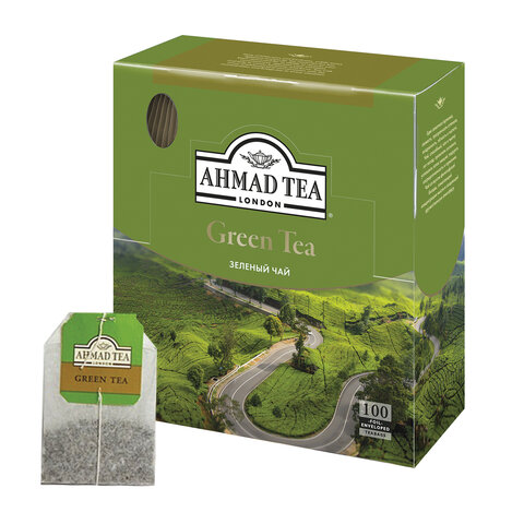 Чай AHMAD (Ахмад) Green Tea зеленый, 100 пакетиков по 2 г, 478i-08
