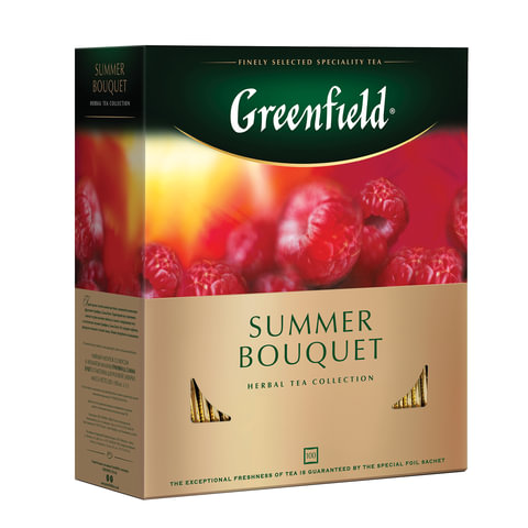 Чай GREENFIELD Summer Bouquet фруктовый, 100 пакетиков в конвертах по 2 г, 0878-09
