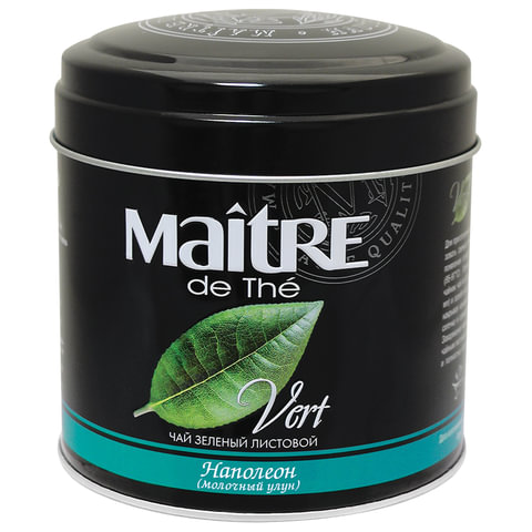 Чай MAITRE (Мэтр) Наполеон, зеленый, листовой, жестяная банка, 100 г, бар030р Чай MAITRE (Мэтр) Наполеон, зеленый, листовой, жестяная банка, 100 г, бар030р