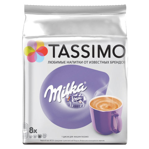 Какао в капсулах JACOBS Milka для кофемашин Tassimo, 8 порций, 8052280 Какао в капсулах JACOBS Milka для кофемашин Tassimo, 8 порций, 8052280