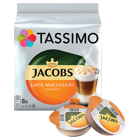Кофе в капсулах JACOBS Latte Macchiato Caramel для кофемашин Tassimo, 8 порций (16 капсул), 8052186 Кофе в капсулах JACOBS Latte Macchiato Caramel для кофемашин Tassimo, 8 порций (16 капсул), 8052186