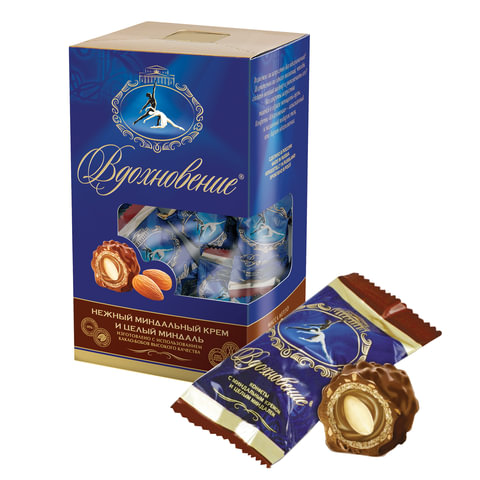 Конфеты шоколадные КРАСНЫЙ ОКТЯБРЬ Вдохновение, с цельным миндалем, 240 г, КО09762 Конфеты шоколадные КРАСНЫЙ ОКТЯБРЬ Вдохновение, с цельным миндалем, 240 г, КО09762