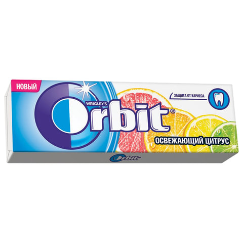 Жевательная резинка ORBIT (Орбит) Освежающий цитрус, 10 подушечек, 13,6 г, 46177872 Жевательная резинка ORBIT (Орбит) Освежающий цитрус, 10 подушечек, 13,6 г, 46177872