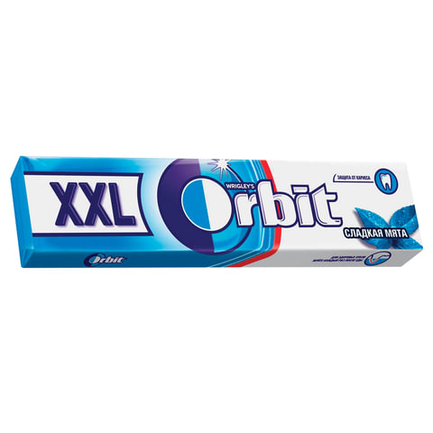 Жевательная резинка ORBIT (Орбит) XXL Сладкая мята, 15 подушечек, 20,4 г, 46146625 Жевательная резинка ORBIT (Орбит) XXL Сладкая мята, 15 подушечек, 20,4 г, 46146625