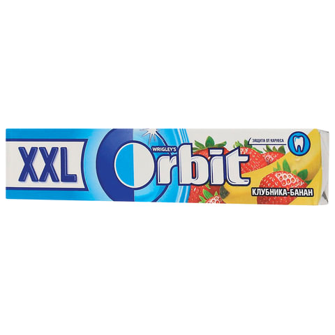 Жевательная резинка ORBIT (Орбит) XXL Клубника-банан, 15 подушечек, 20,4 г, 46146632 Жевательная резинка ORBIT (Орбит) XXL Клубника-банан, 15 подушечек, 20,4 г, 46146632