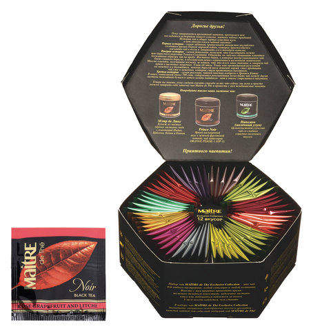 Чай MAITRE Exclusive Collection ассорти 12 вкусов, НАБОР 60 пакетиков, бак301 Чай MAITRE Exclusive Collection ассорти 12 вкусов, НАБОР 60 пакетиков, бак301