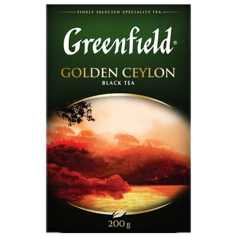 Чай листовой GREENFIELD Golden Ceylon черный цейлонский крупнолистовой 200 г, 0791-10