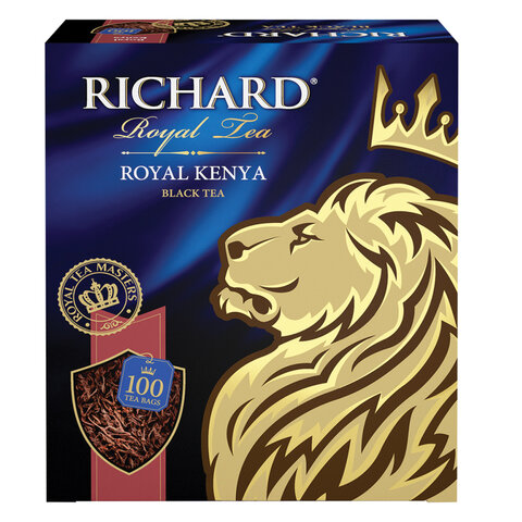Чай RICHARD Royal Kenya черный кенийский, 100 пакетиков по 2 г, 100438