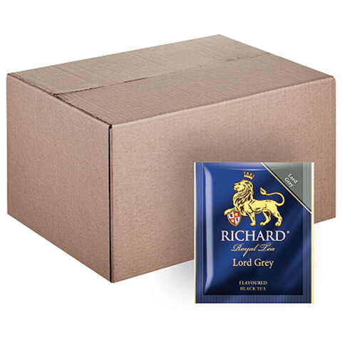 Чай RICHARD Lord Grey черный с бергамотом, 200 пакетиков в конвертах по 2 г, 100184