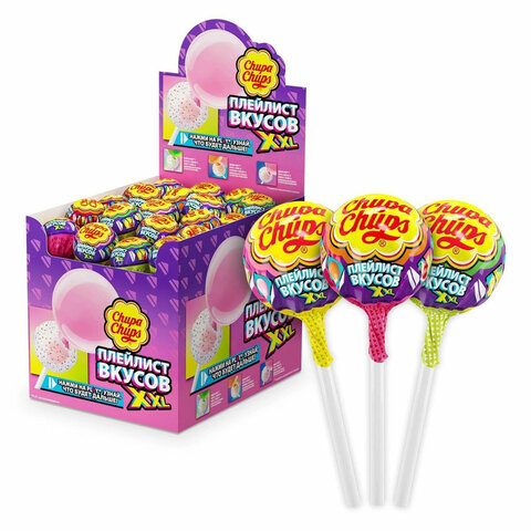 Карамель CHUPA CHUPS Чупа-Чупс XXL Flavors Playlist, ассорти, 29 г, 100215