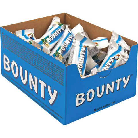 Батончики мини BOUNTY Minis с мякотью кокоса в шоколаде, 1 кг, 56727