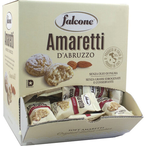 Печенье в индивидуальной упаковке миндальное FALCONE Amaretti, 100 штук по 10 г, 1 кг, ИТАЛИЯ, MC-00014395 Печенье в индивидуальной упаковке миндальное FALCONE Amaretti, 100 штук по 10 г, 1 кг, ИТАЛИЯ, MC-00014395