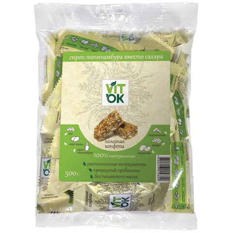 Конфеты неглазированные VITok злаковые с топинамбуром, 500 г, 2538