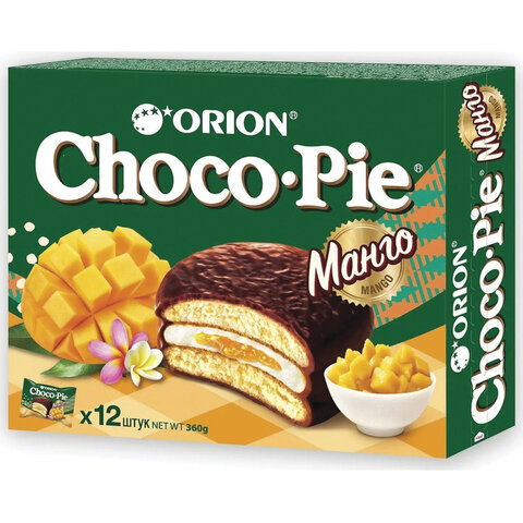 Печенье ORION Choco Pie Mango манго 360 г 12 штук х 30 г, О0000013010