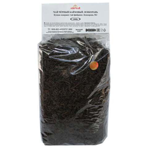 Чай листовой АЗЕРЧАЙ Ленкорань черный крупнолистовой 1000 г, 414271
