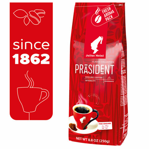 Кофе молотый JULIUS MEINL Prasident Classic Collection 250 г, ИТАЛИЯ, 75504