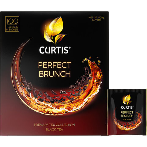 Чай CURTIS Perfect Brunch черный с вишневыми нотами, 100 пакетиков в конвертах по 1,7 г, 102119