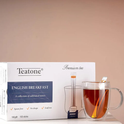 Чай TEATONE Английский завтрак черный, 100 стиков по 1,8 г, 1255