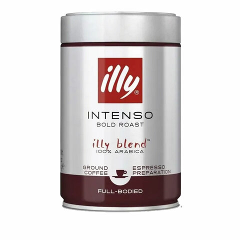 Кофе молотый ILLY Intenso 250 г в жестяной банке, арабика 100%, ИТАЛИЯ, 46