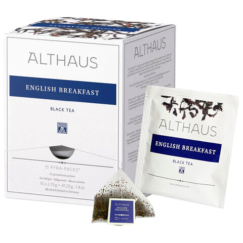 Чай ALTHAUS English Breakfast черный, 15 пирамидок по 2,75 г, ГЕРМАНИЯ, TALTHL-P00001