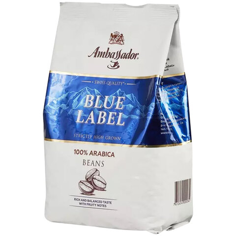 Кофе в зернах AMBASSADOR Blue Label 1 кг, арабика 100%, ШФ000025903