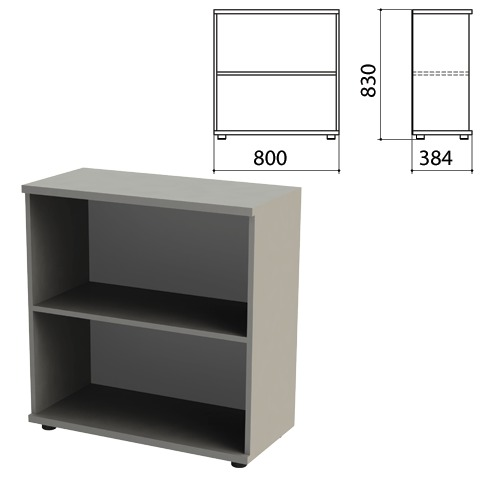 Шкаф (стеллаж) Этюд, 800х384х830 мм, полка, серый, 399993-03