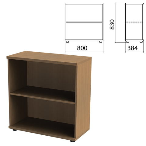 Шкаф (стеллаж) Эко/Этюд, 768х370х842 мм, полка, орех, 908840-190
