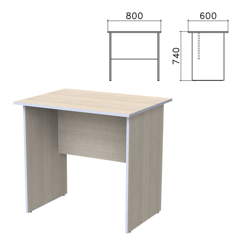 Стол письменный Бюджет, 800х600х740 мм, дуб шамони светлый, 402659-430