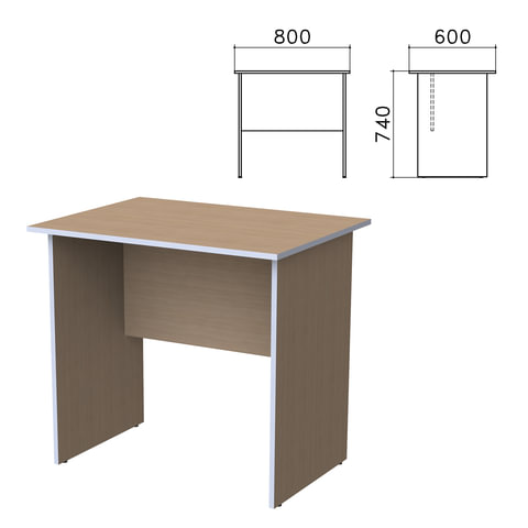 Стол письменный Бюджет, 800х600х740 мм, орех онтарио, 402659-160