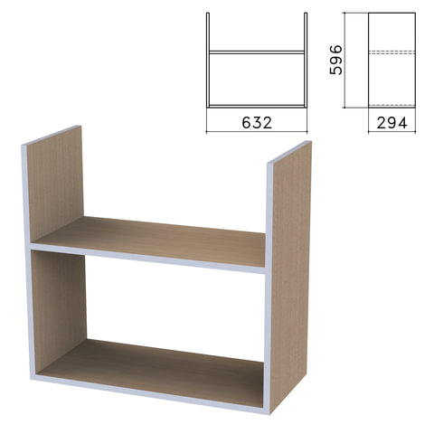 Полка навесная настенная Бюджет, 632х294х596 мм, орех онтарио, 402668-160