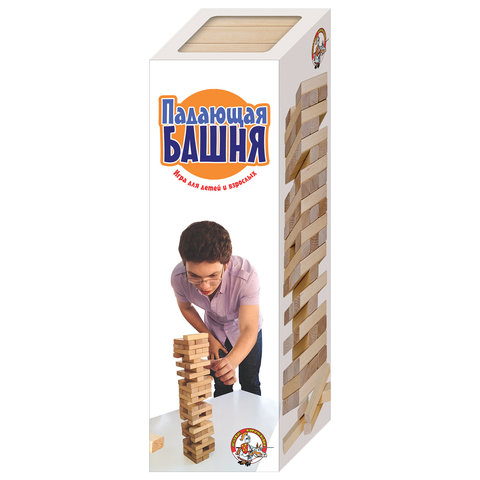 Игра настольная Башня Падающая башня, неокрашенные деревянные блоки, 10 КОРОЛЕВСТВО, 1506 Игра настольная Башня Падающая башня, неокрашенные деревянные блоки, 10 КОРОЛЕВСТВО, 1506