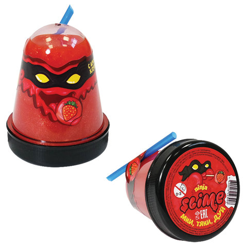 Слайм (лизун) Slime Ninja, аромат клубники, 130 г, ВОЛШЕБНЫЙ МИР, S130-17