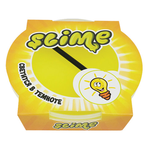 Слайм (лизун) Slime Mega, светится в темноте, желтый, 300 г, ВОЛШЕБНЫЙ МИР, S300-19