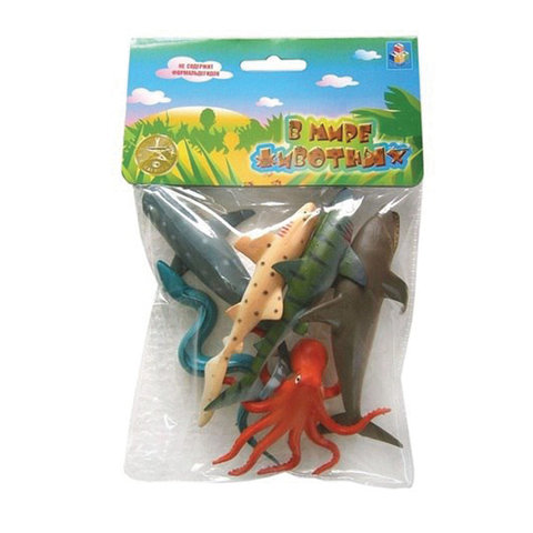 Набор фигурок В мире животных, Морские животные, 6 шт., 10 см, 1TOY, Т50514