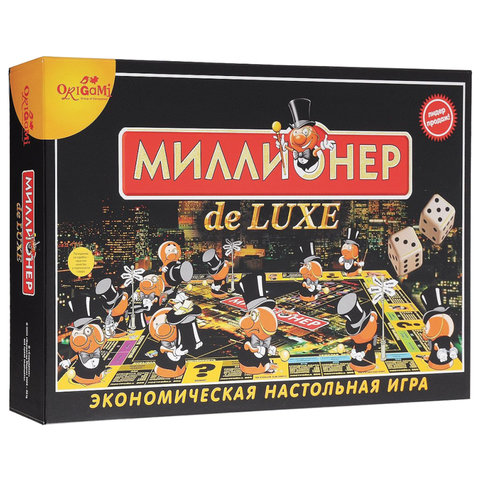 Игра настольная Миллионер de LUXE, игровое поле, карточки, банкноты, жетоны, ORIGAMI, 01828 Игра настольная Миллионер de LUXE, игровое поле, карточки, банкноты, жетоны, ORIGAMI, 01828