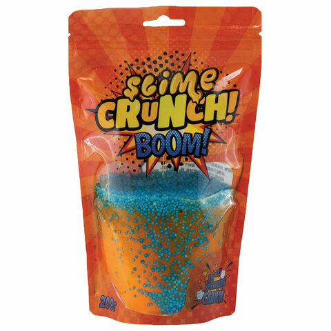 Слайм лизун Crunch Slime. Boom, с ароматом апельсина, 200 г, ВОЛШЕБНЫЙ МИР, S130-26