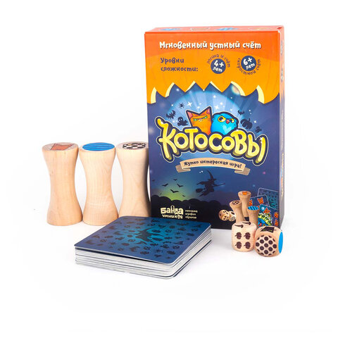 Игра настольная развивающая Котосовы 30 карт, 3 тотема, БАНДА УМНИКОВ, УМ077