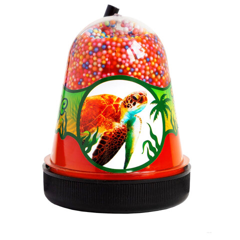 Слайм лизун Slime Jungle Черепаха с пенопластовыми шариками, 130 г, ВОЛШЕБНЫЙ МИР, S300-33
