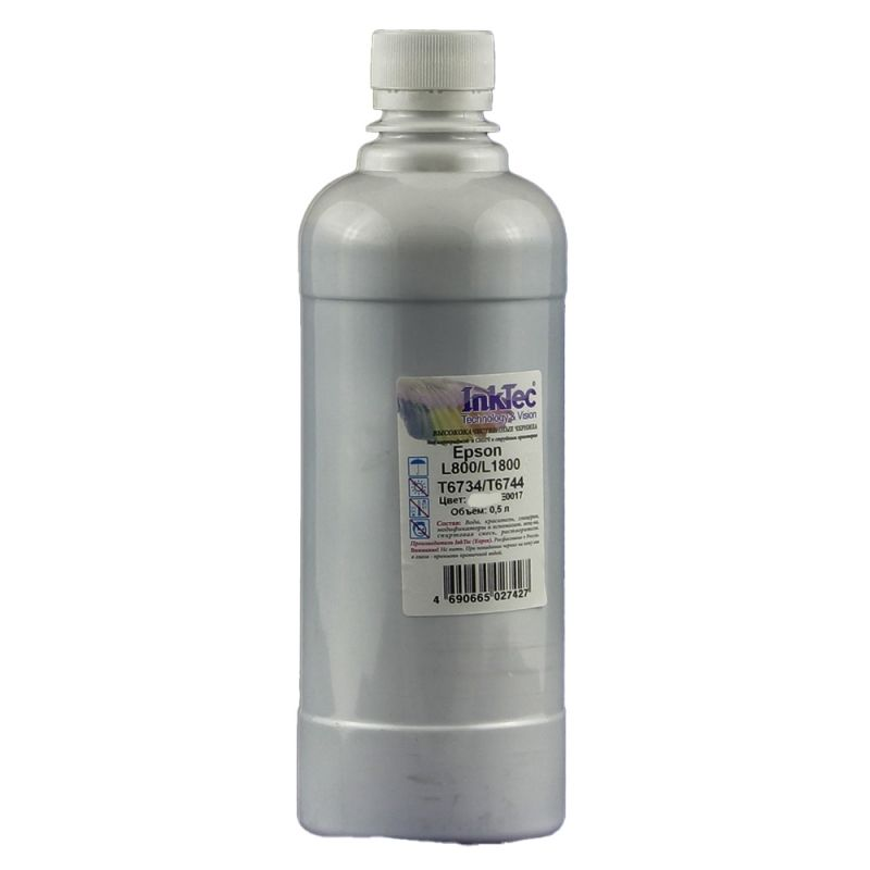 Чернила InkTec E0017 для Epson L800/L1800 T6731/ T6741, Bk, 0,5 л.