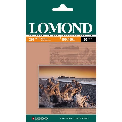 Фотобумага Lomond матовая односторонняя (0102034), 10x15 см, 230 г/м2, 50 л.