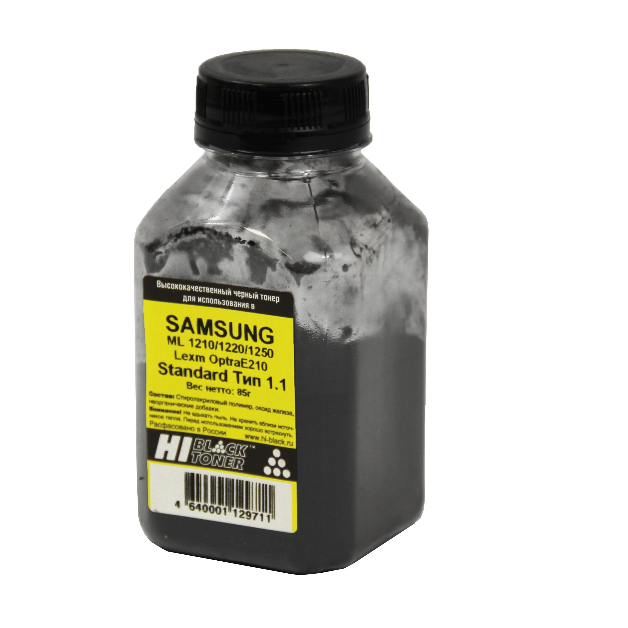 Тонер Hi-Black для Samsung ML-1210/1220/1250/OptraE210, Standard, Тип 1.1, Bk, 85 г, банка